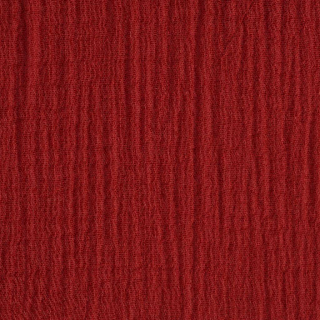 Musselin Double Gauze uni dunkelrot